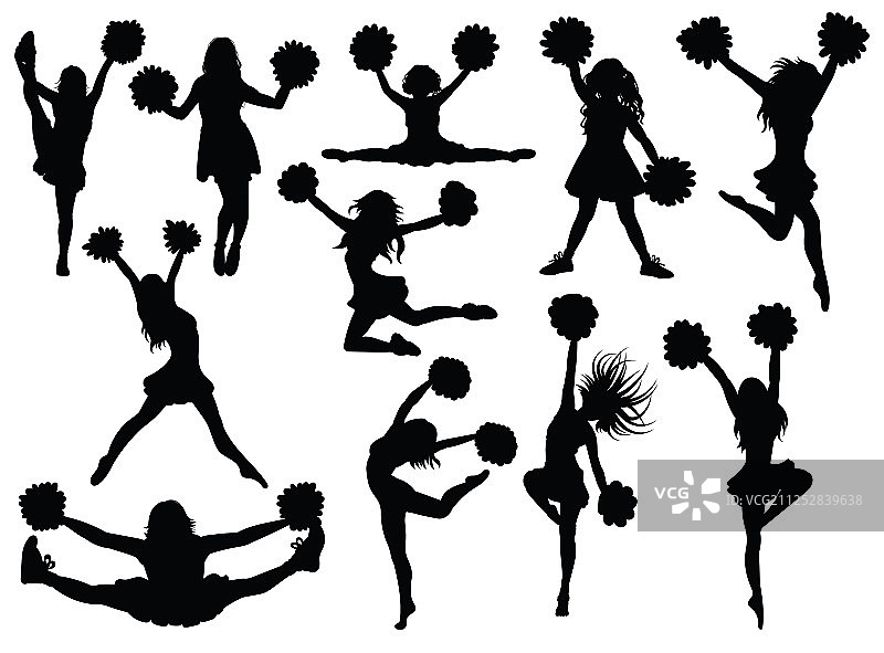 啦啦队剪影合集图片素材