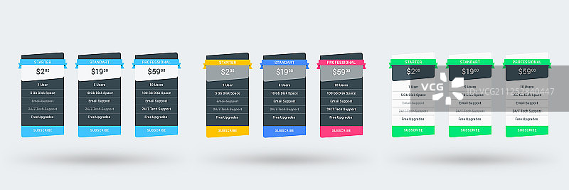 网站定价表设计模板图片素材