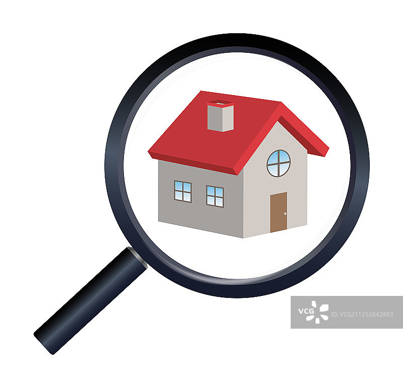 放大镜寻找房屋图片素材