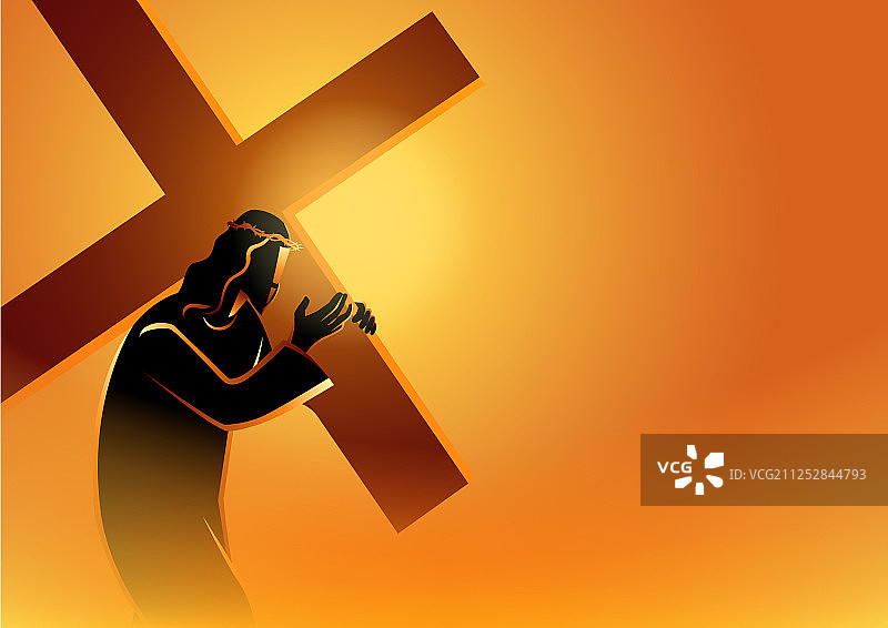 耶稣背负十字架图片素材