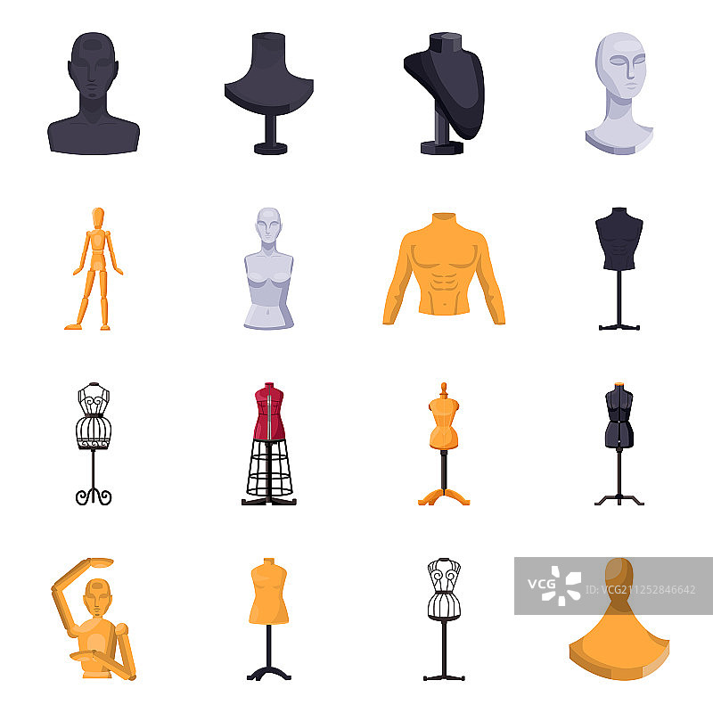 人体模型时尚图标组合图片素材