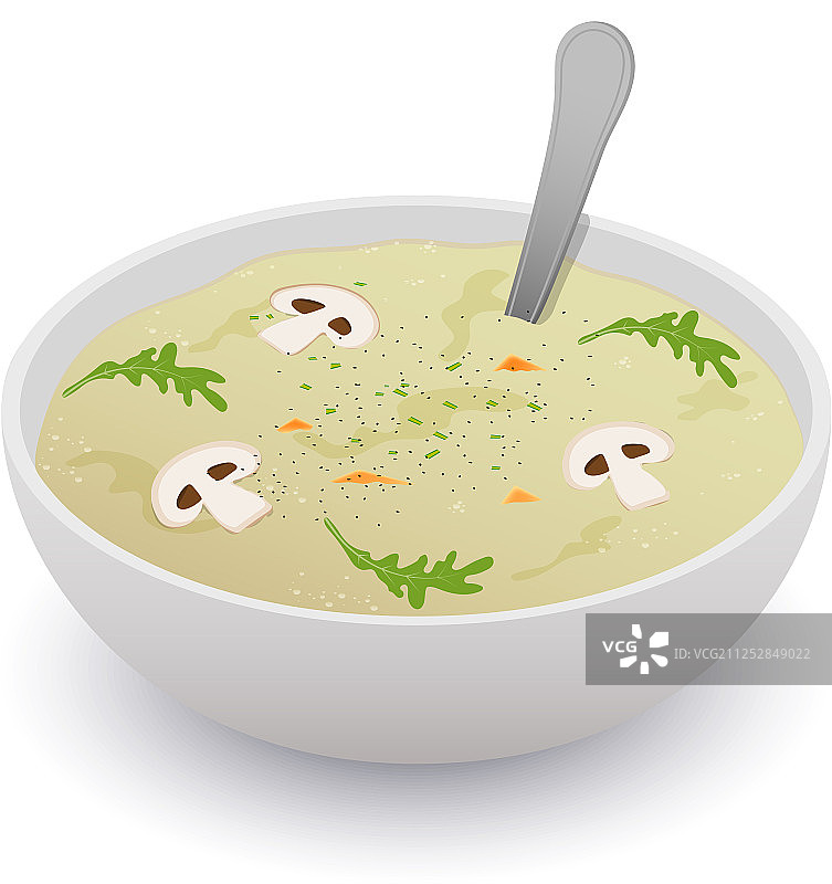 蔬菜浓汤小吃素食绘画图片素材