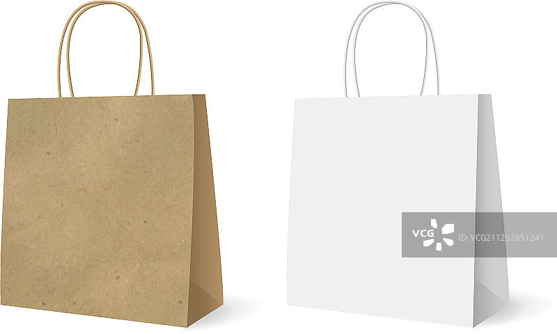 礼品纸袋套装，白色背景图片素材