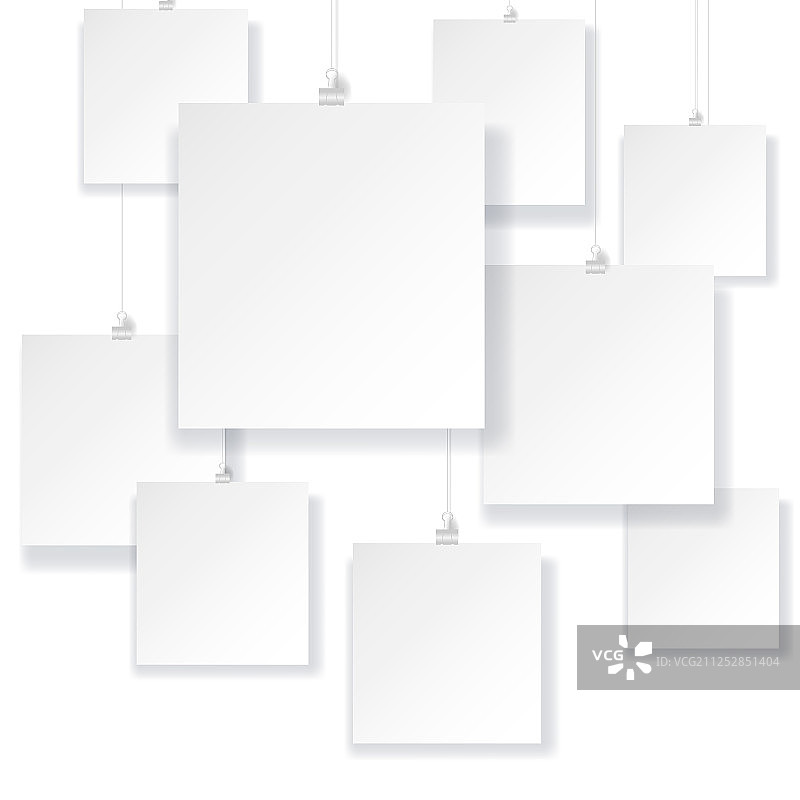 孤立的白色背景上的白色banner样机图片素材