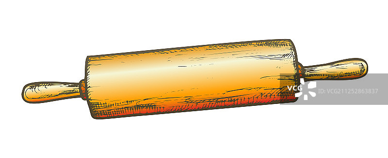 擀面杖厨房用具复古颜色图片素材