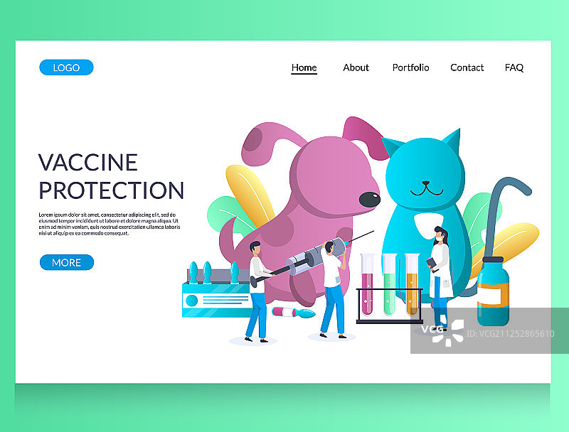 疫苗保护网站着陆页图片素材