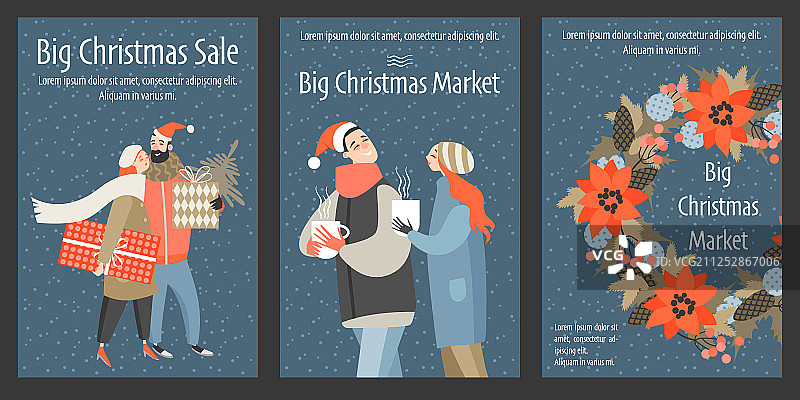 圣诞市场宣传单合集图片素材