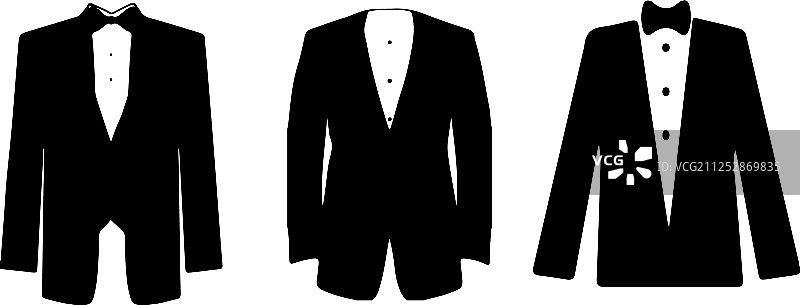 白色背景上的燕尾服图标图片素材