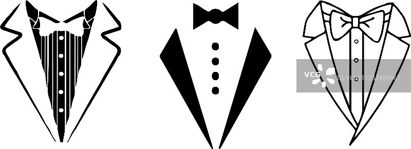 白色背景上的燕尾服图标图片素材