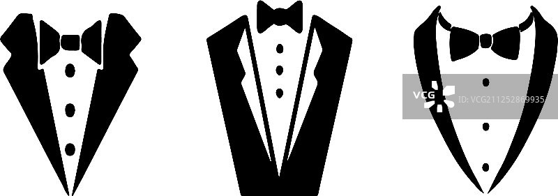 白色背景上的燕尾服图标图片素材