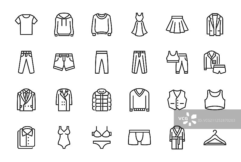服装时尚线性图标图片素材