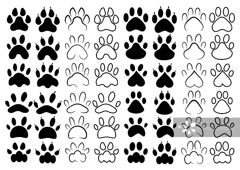 宠物爪印合集图片素材