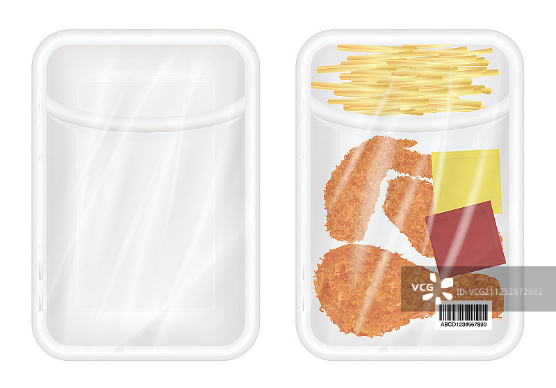 顶部视角：白色聚苯乙烯包装模型图片素材