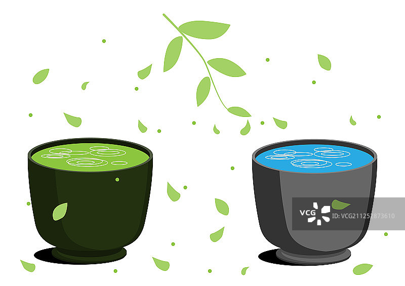 冷热抹茶图片素材