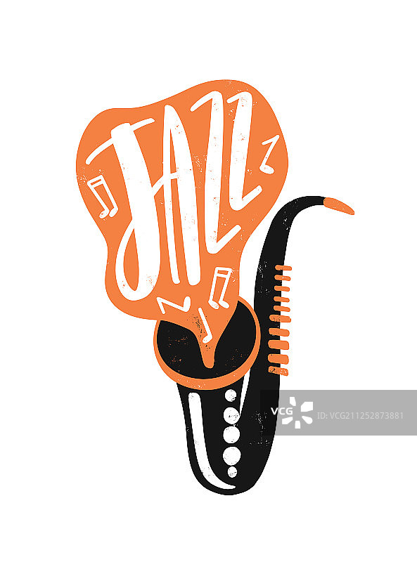 手绘爵士萨克斯管字母图片素材