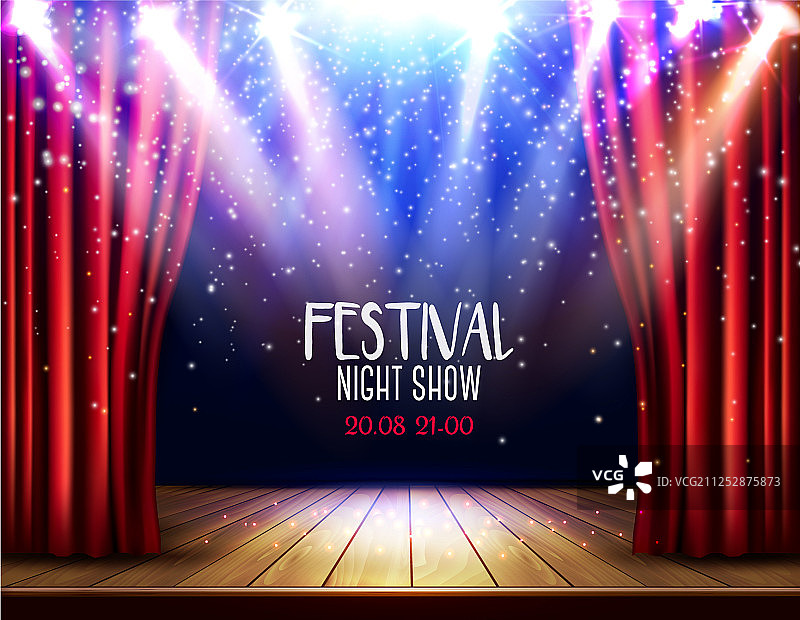 带有红色幕布的剧院舞台图片素材