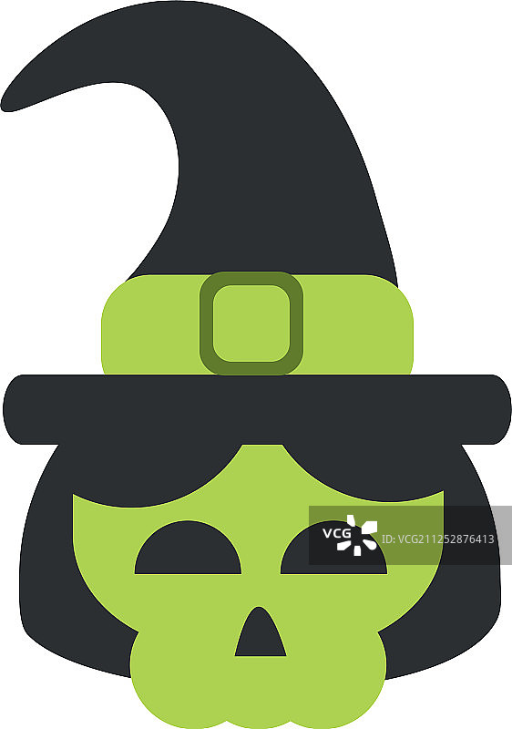 戴着巫婆帽的骷髅，不给糖就捣蛋图片素材