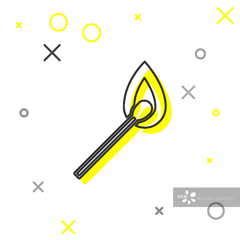 灰色线条燃烧的火柴图标图片素材