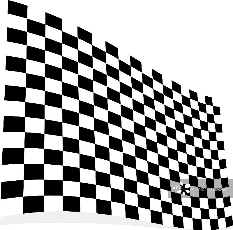 白色背景上的赛车旗帜元素图片素材