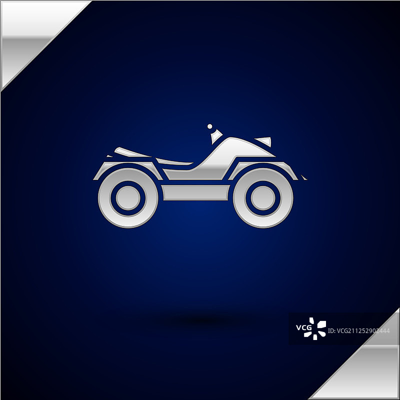 银色全地形车或沙滩摩托车图标图片素材