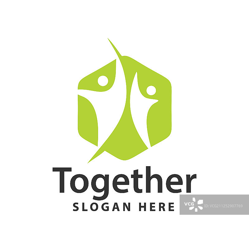 情侣社区击掌剪影Logo设计图片素材