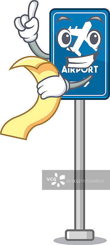 卡通造型的菜单和机场标志图片素材