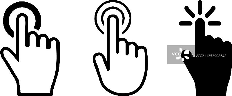 白色背景上的点击手指图标图片素材
