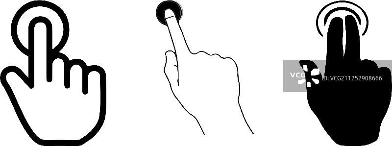 白色背景上的点击手指图标图片素材