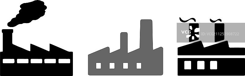 白色背景工厂图标图片素材