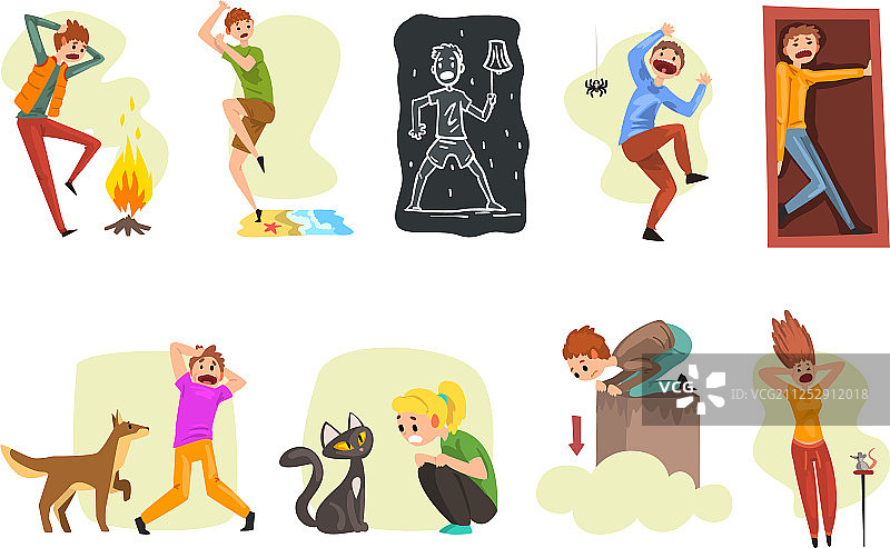 人们遭受各种恐惧症的困扰图片素材