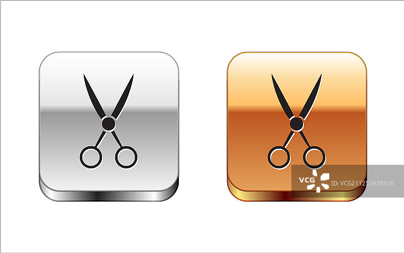 白色背景上的黑色理发剪刀图标图片素材