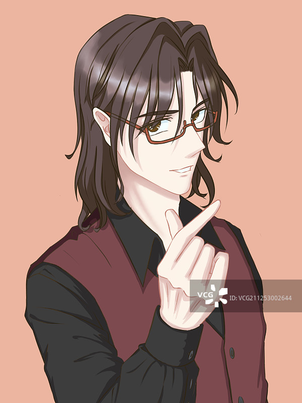 二次元半身男性图片素材