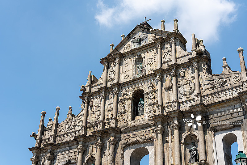澳门著名旅游景点大三巴牌坊图片素材