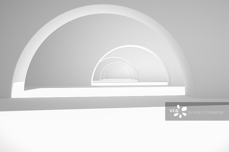 3D现代简单拱形门空间图片素材