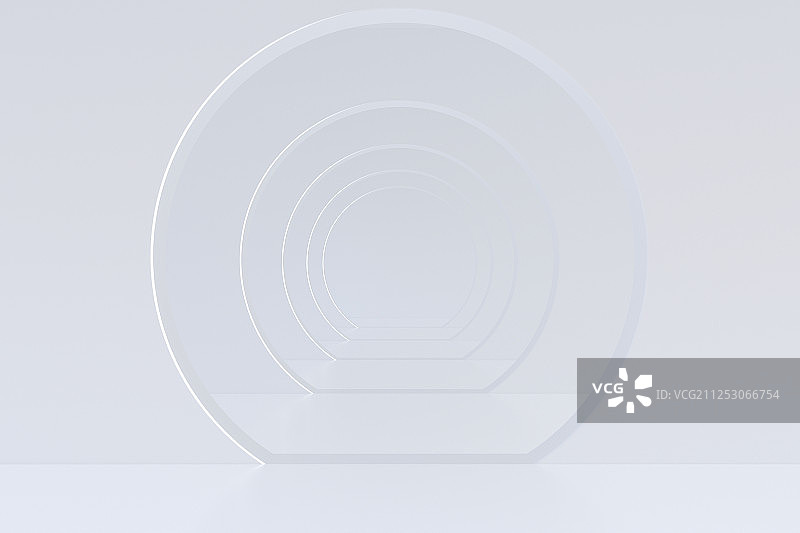 3D现代简单拱形门空间图片素材