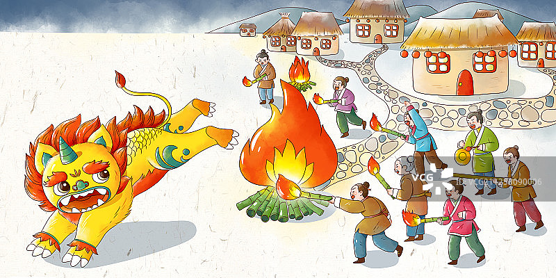 年的传说图片素材