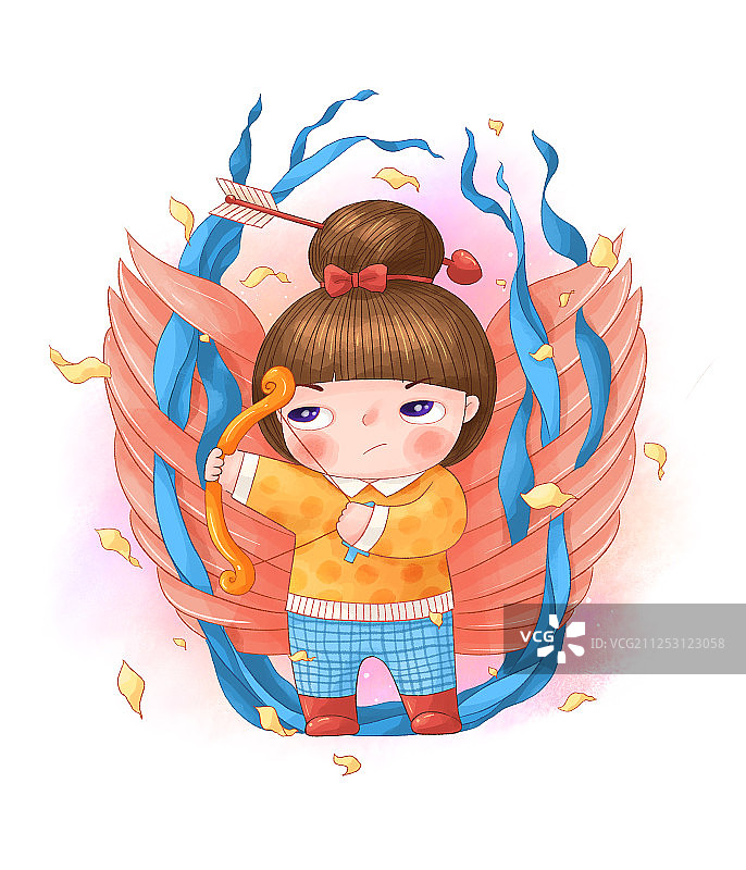 十二星座插画射手座白底图片素材