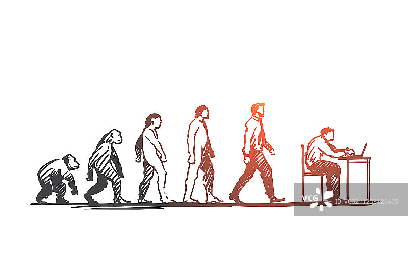 商人程序员的进化图片素材