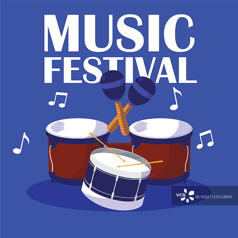 定音鼓和沙槌热带乐器图片素材