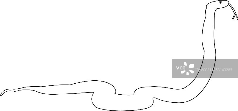 蛇轮廓图标EPS图片素材