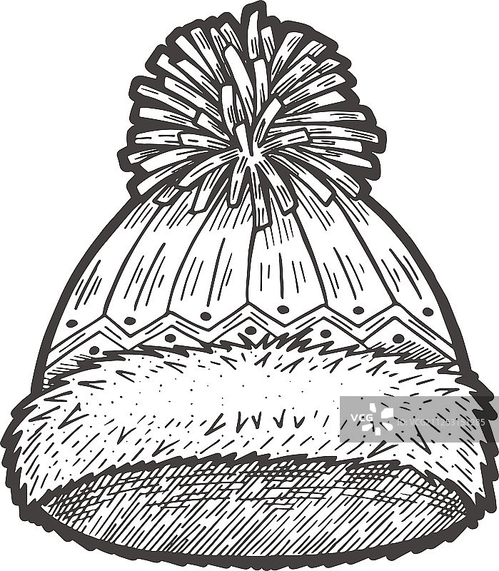 电缆绒球帽图片素材