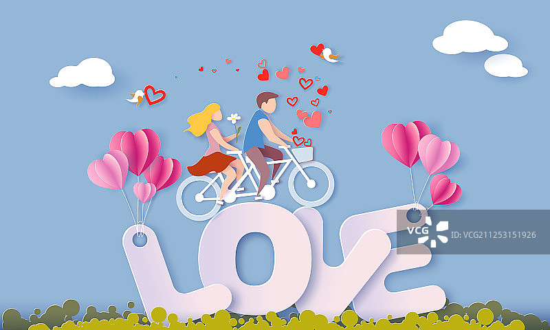 情侣爱心情人节贺卡图片素材