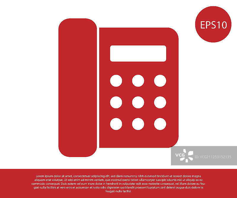 白色背景上的红色电话图标图片素材