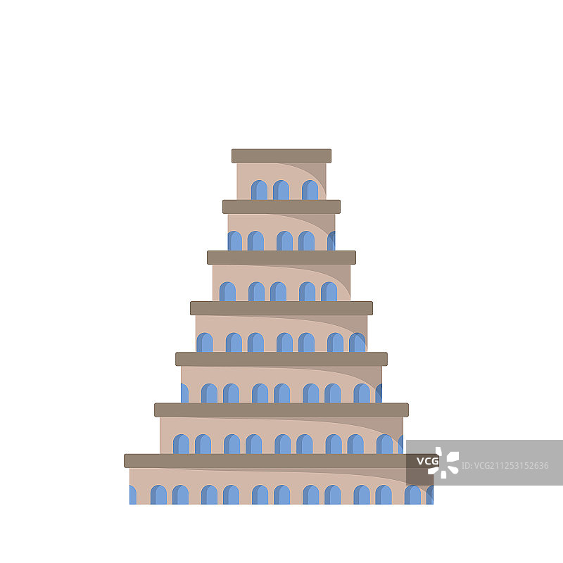 巴别塔扁平图标图片素材