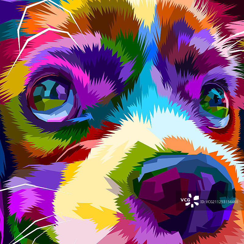 彩色可爱小狗特写图片素材