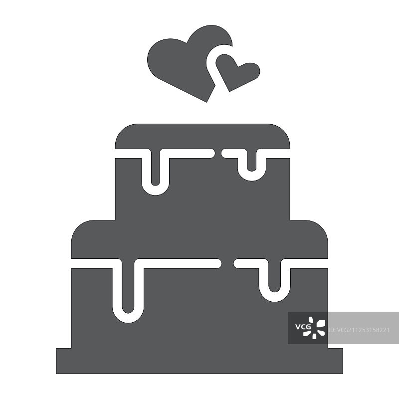 叠放的蛋糕标志，甜点与爱心图片素材