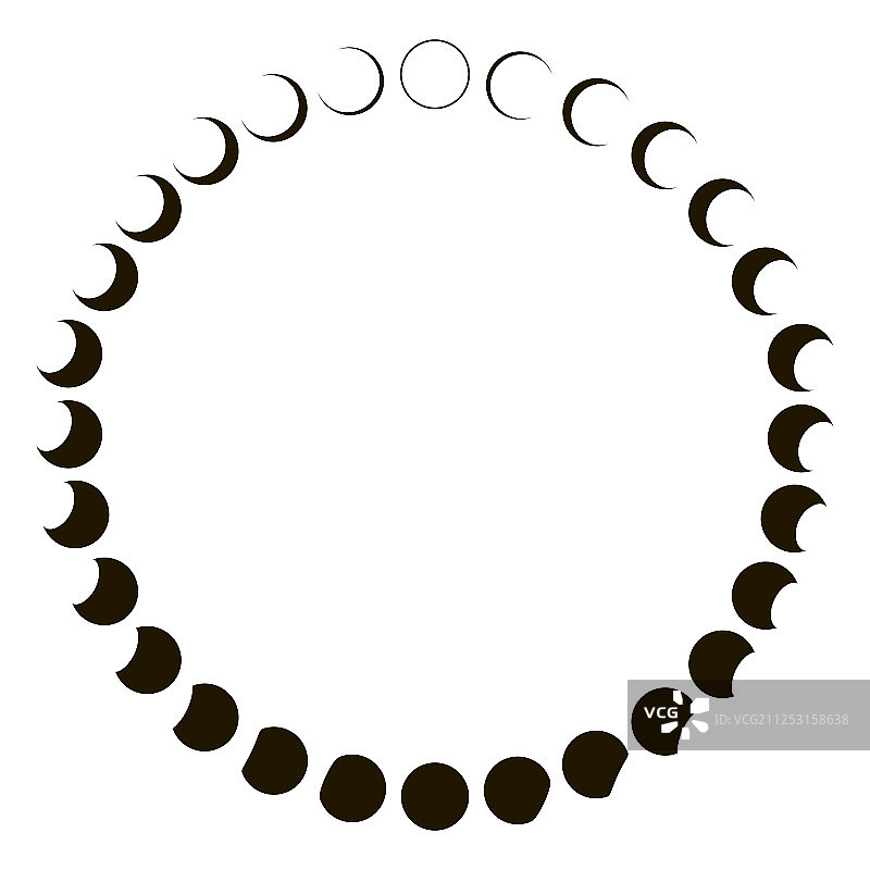 月相天文学徽章月度套装图片素材