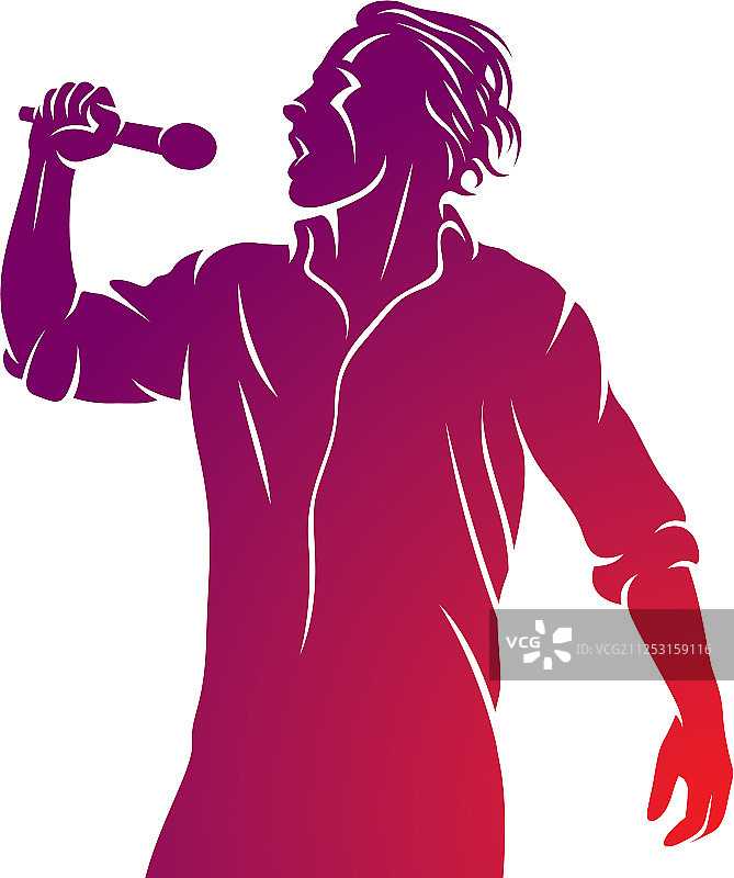 带麦克风的超级明星表演者图片素材