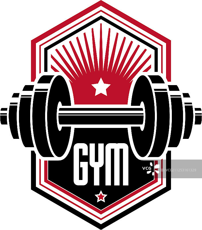 健身与重量级健身俱乐部标志图片素材