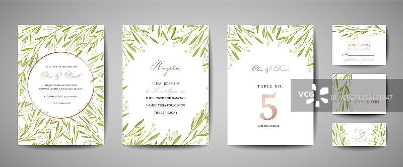 花卉婚礼请柬图片素材